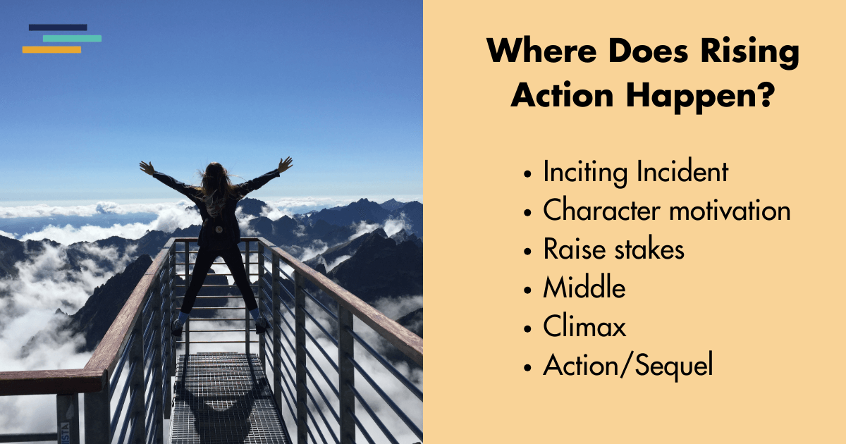 where does rising action happen