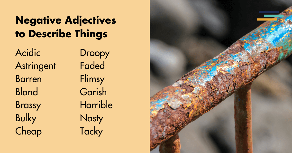 negative adjectives to describe things